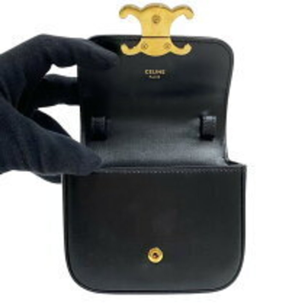 Celine Claude shoulder bag black shiny calfskin - Picture 6 of 11